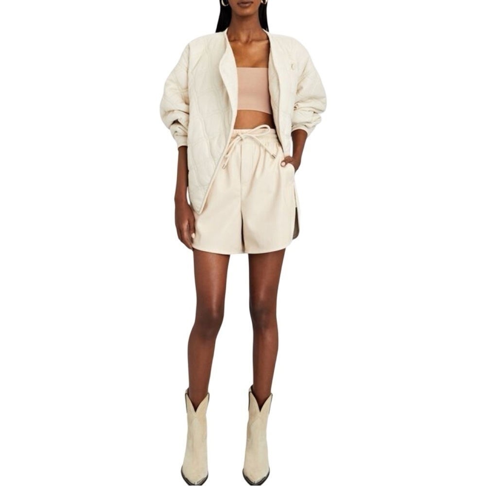 ALC Faux Vegan Leather Ryder Off White Shorts Sz L